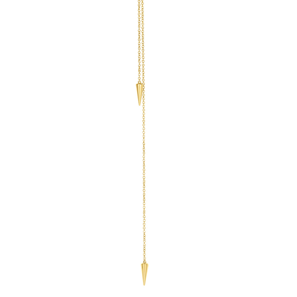 Gold and Diamond Lariat Marquise Disc Necklace 14k Yellow Gold