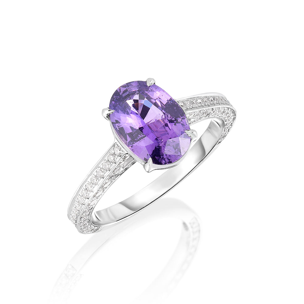 Purple Sapphire Ring in our Platinum and Diamond Royal Setting | Marisa Perry by Douglas Elliott