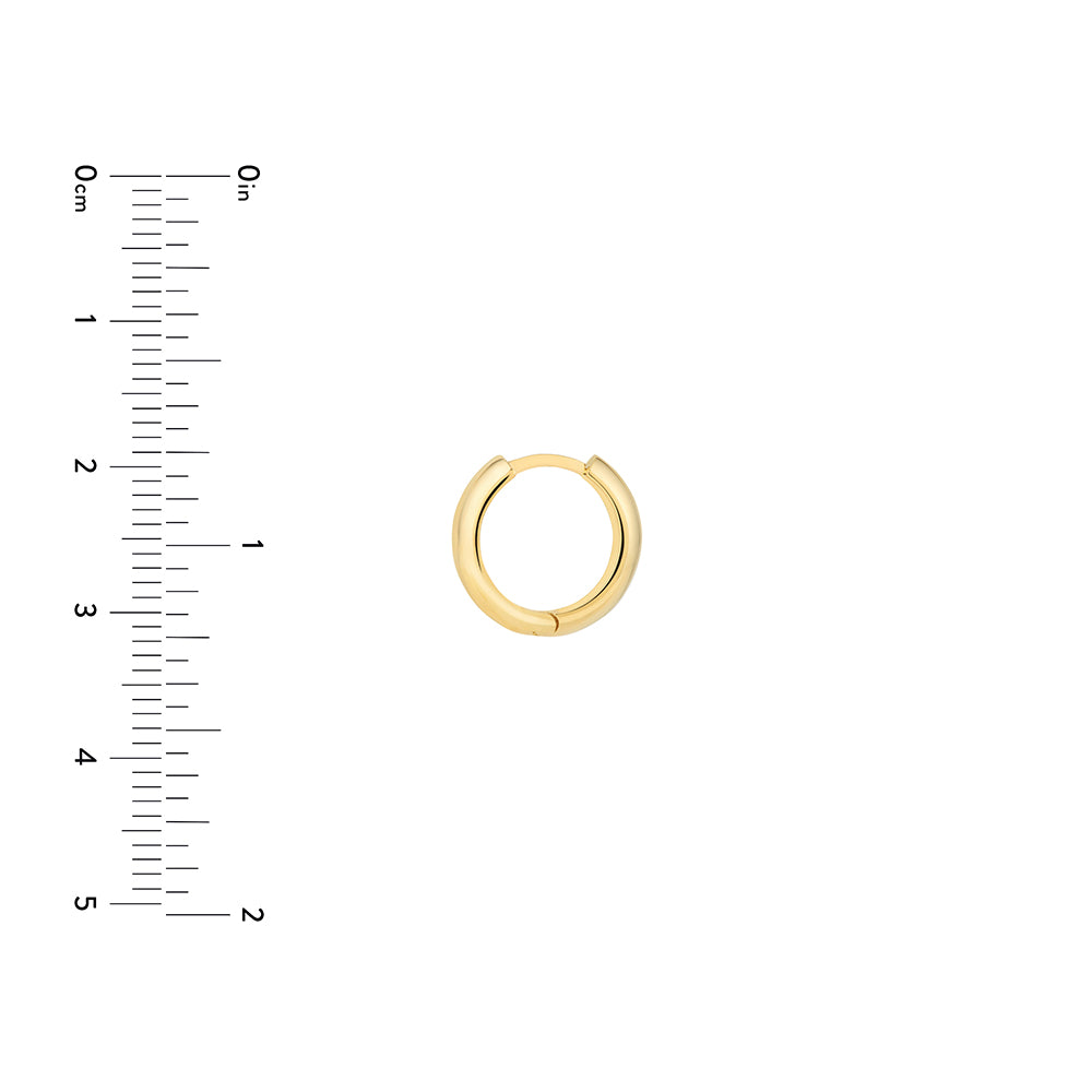 Polished Wide Huggie Hoop Earrings | 14K Yellow Gold