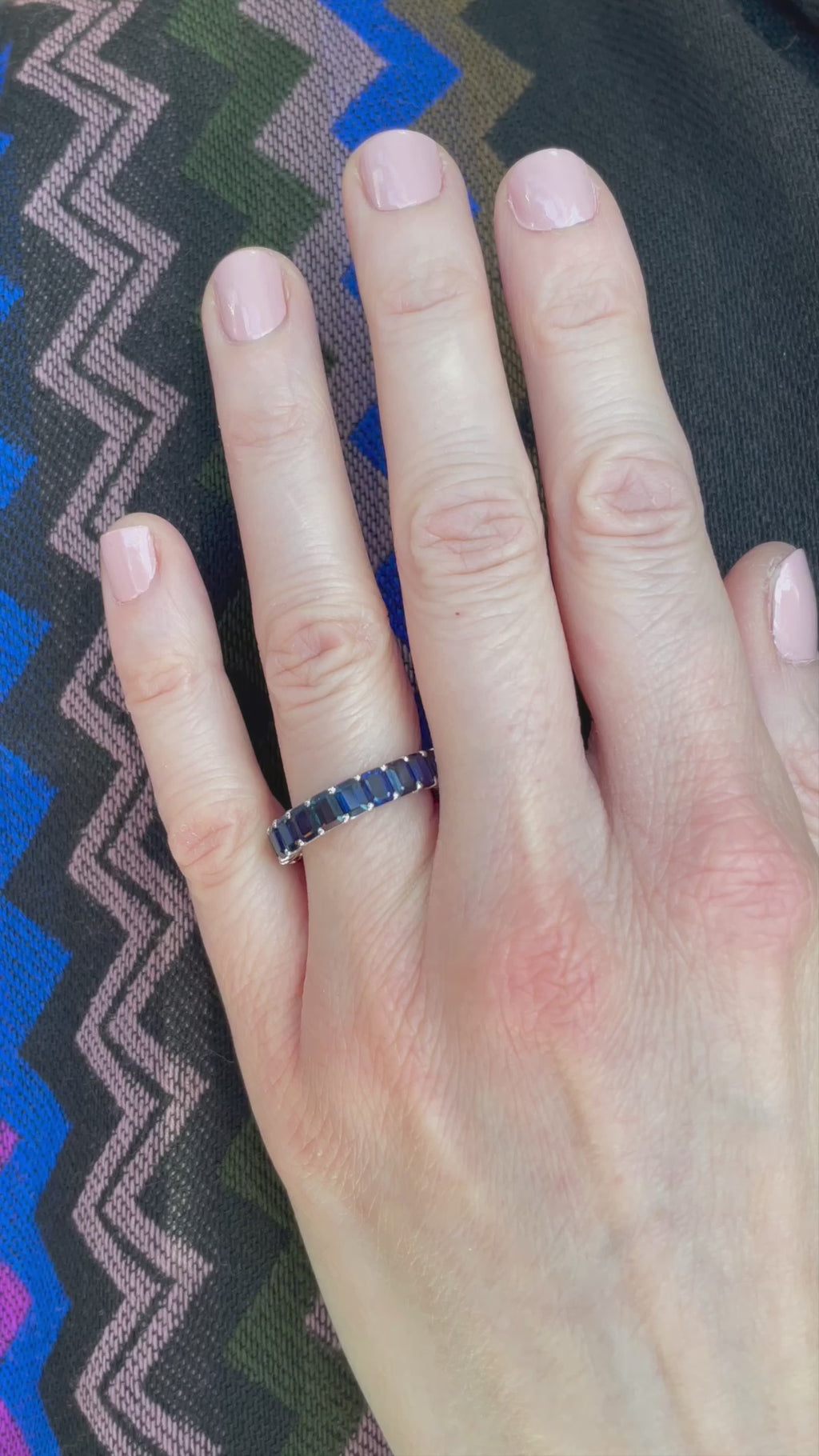 18K_White_Gold_Blue_Sapphire_Eternity_Band_7.43_TCW_A34622_Video