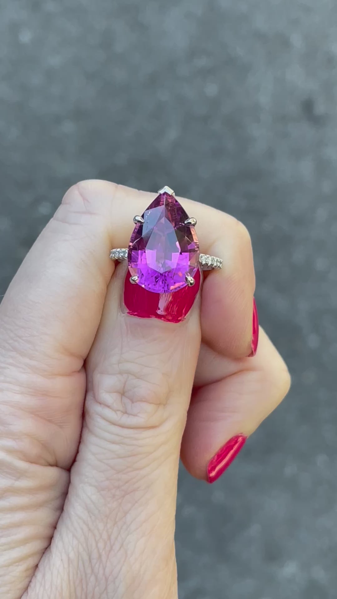 7.98 carat Pear Shape Lilac Tourmaline Katherine Ring | Marisa Perry by Douglas Elliott_G18498_Video2