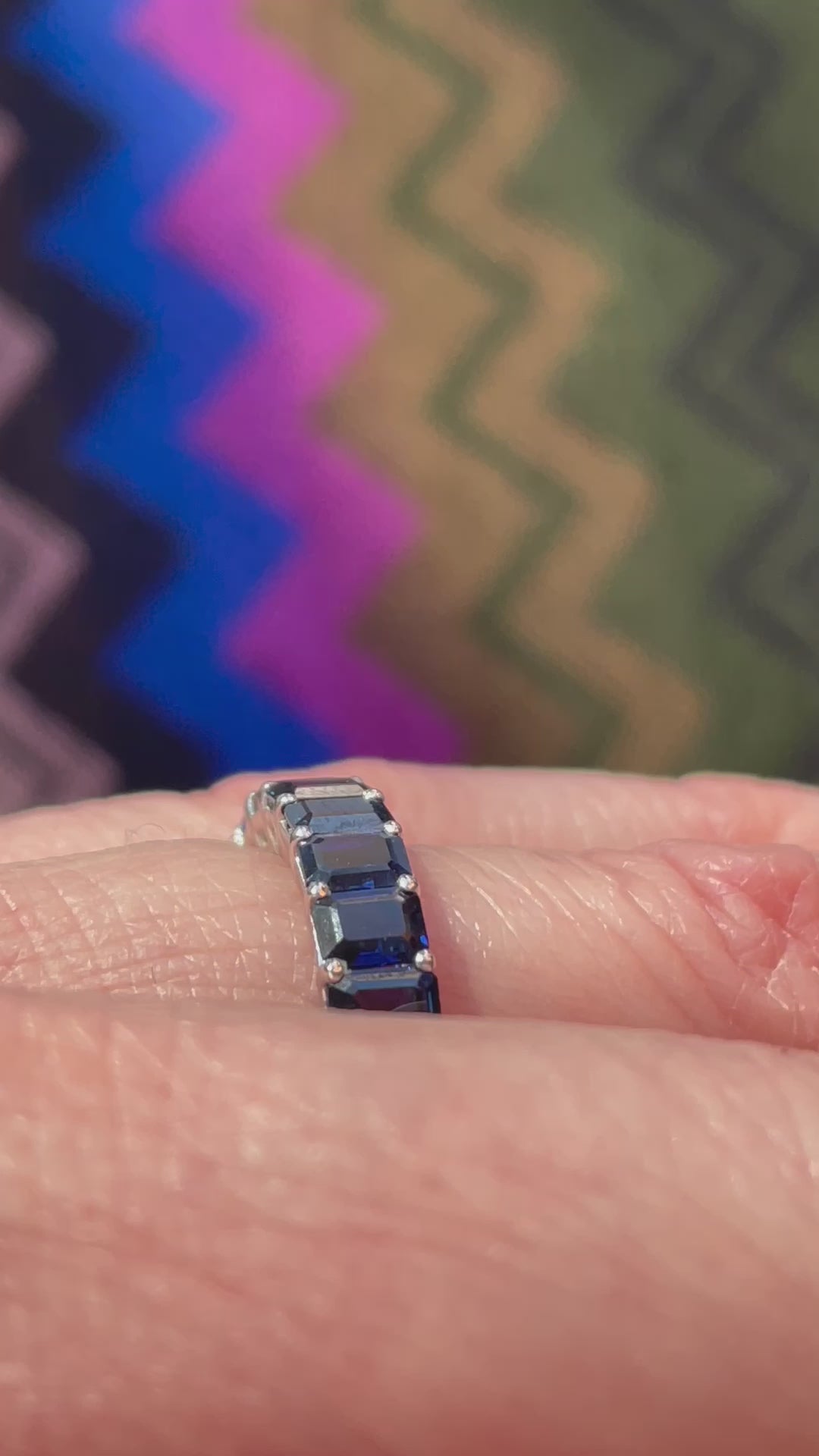 18K_White_Gold_Blue_Sapphire_Eternity_Band_7.43_TCW_A34622_Video2