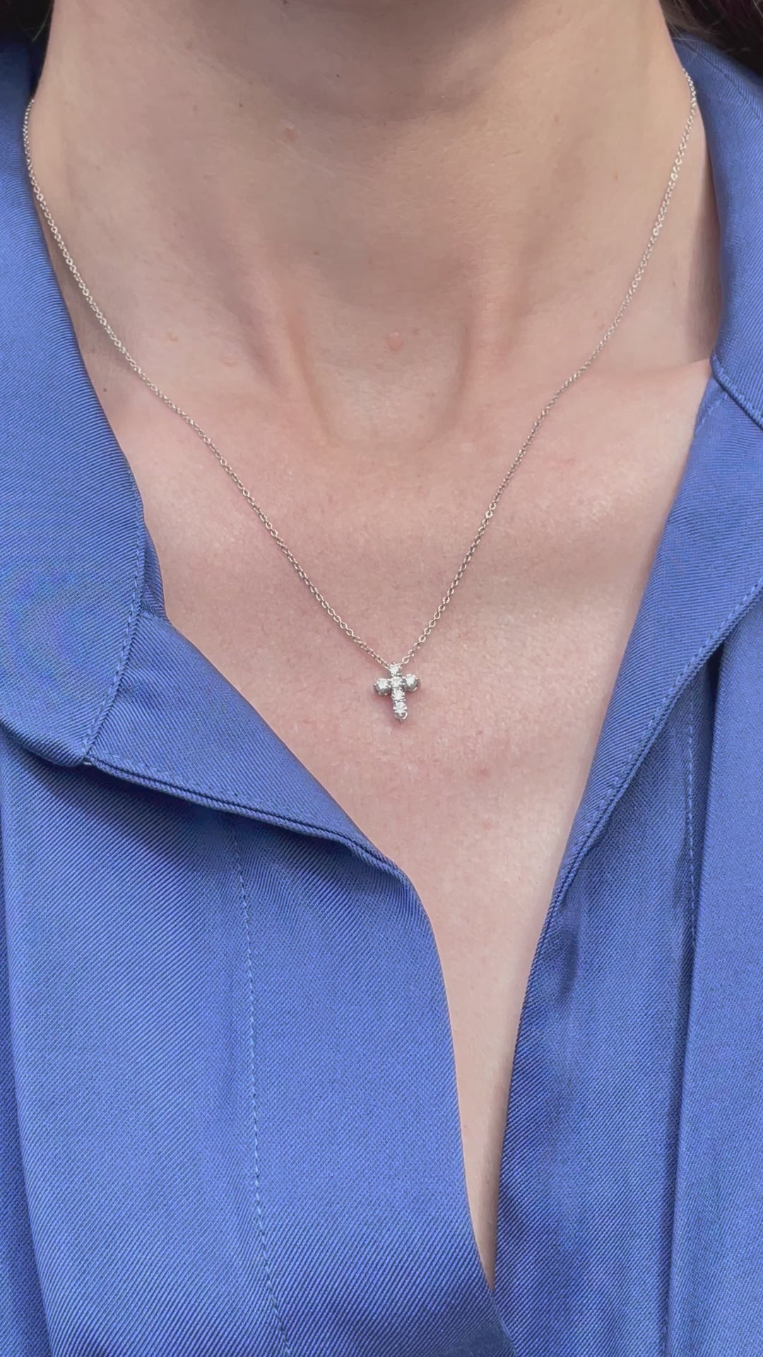 Petite White gold and Diamond Cross | Marisa Perry