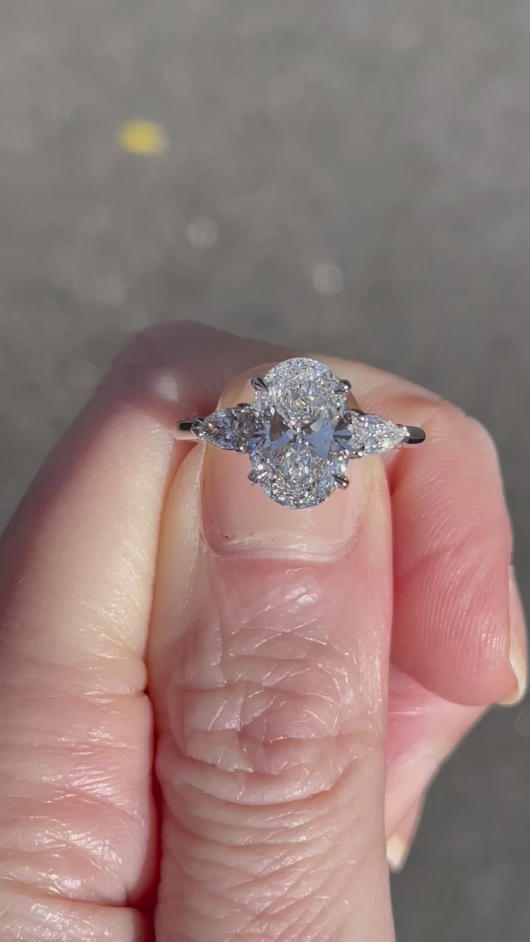 The Oval Cut Diamond Three Stone With Pears | Marisa Perry by Douglas Elliott_G18747_Video2