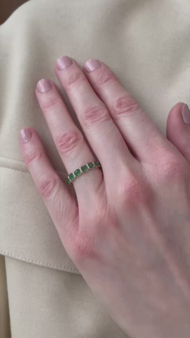 14K Yellow Gold Emerald Eternity Band Ring – 2.30 Carat Total Weight_A33566_Video