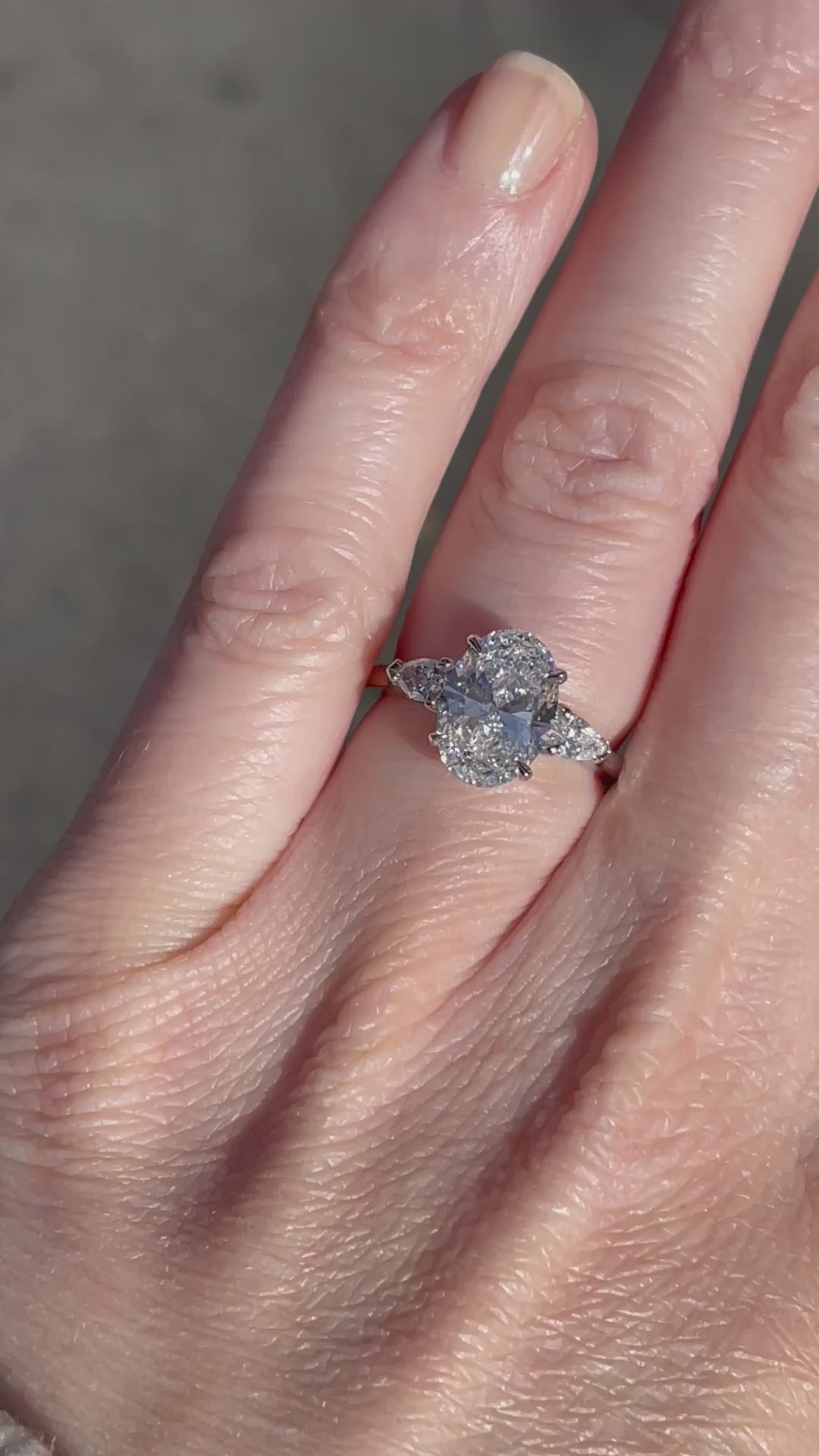 The Oval Cut Diamond Three Stone With Pears | Marisa Perry by Douglas Elliott_G18747_Video
