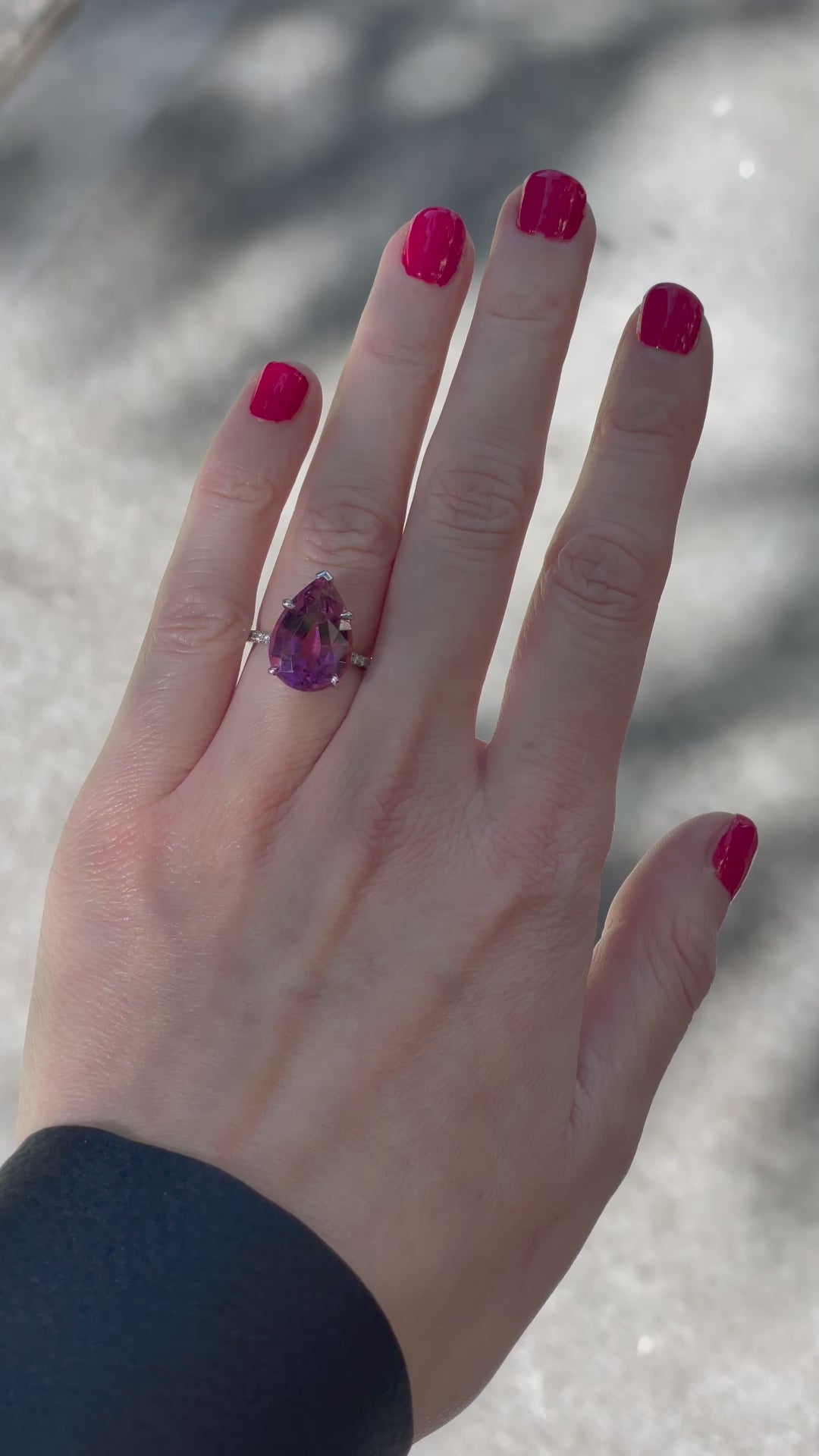 7.98 carat Pear Shape Lilac Tourmaline Katherine Ring | Marisa Perry by Douglas Elliott_G18498_Video3