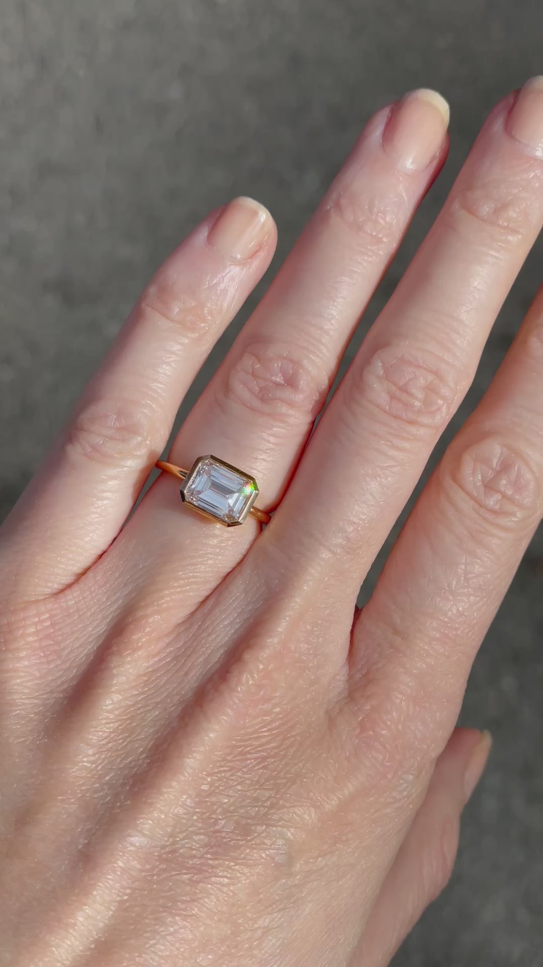 Emerald Cut East West Setting 18k Rose Gold | Marisa Perry by Douglas Elliott_G9972_Video