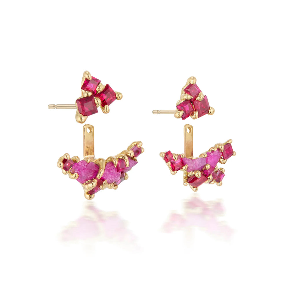 Madeline - Two Part Ruby Earrings | Jayne Moore