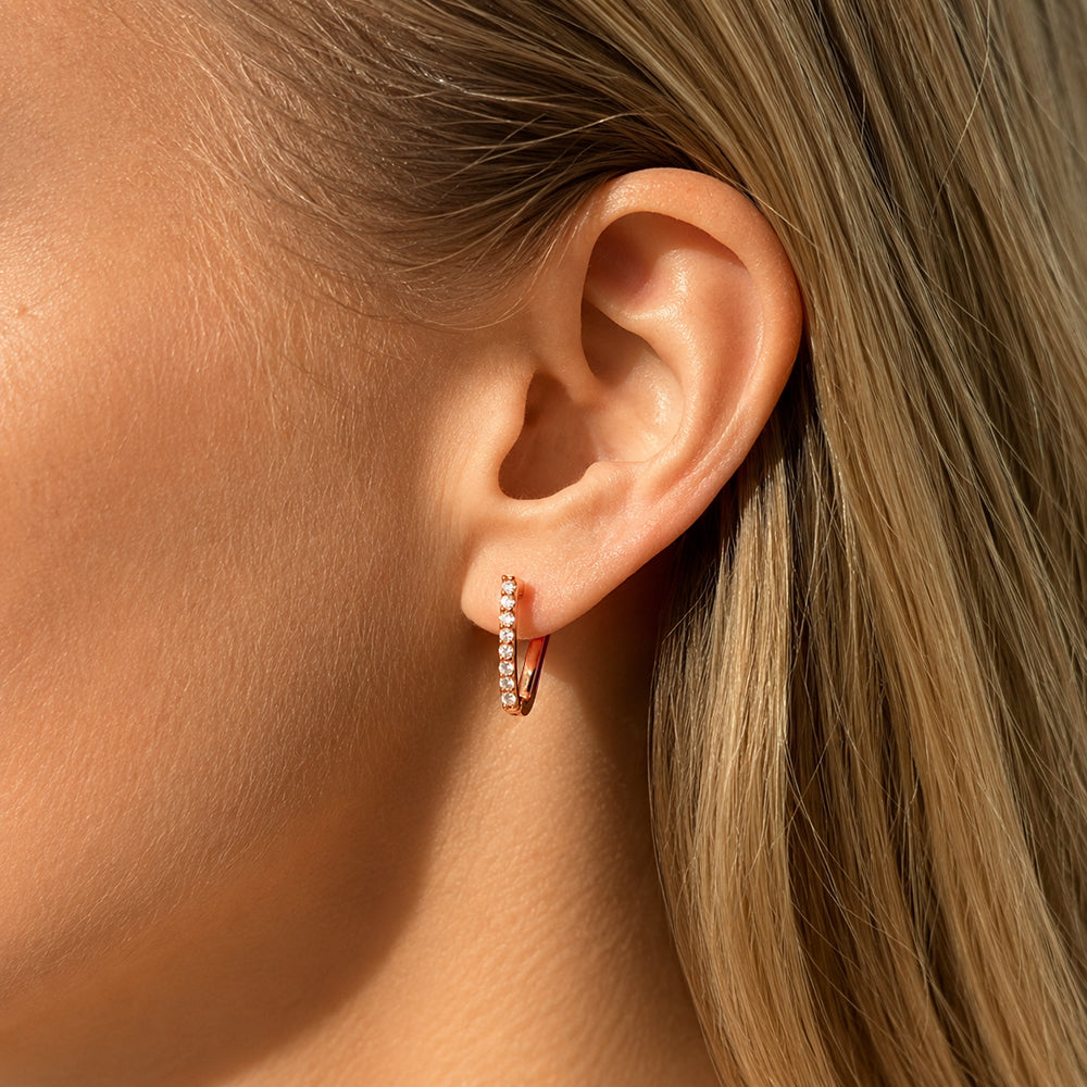 V-Shape Huggie Hoop Earrings | 0.33 Carats | 14K White, Yellow or Rose Gold